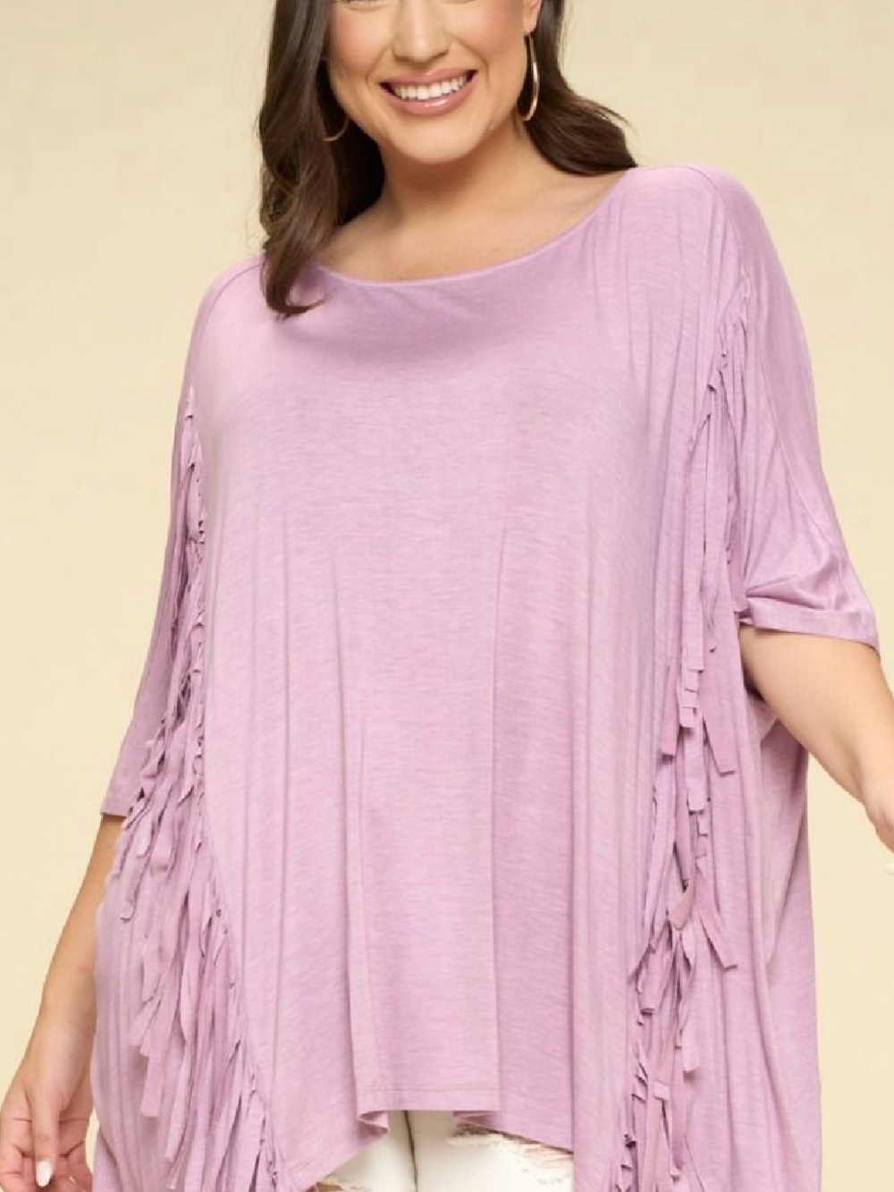 Oddi Lilac Fringe Swing Top — NWT